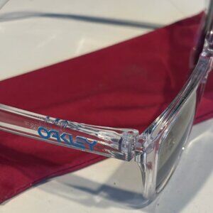 Oakley Frogskins Sunglasses Clear Frame Polarized Grey Lens